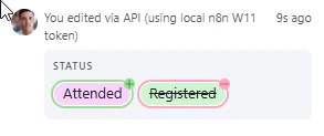 Example of record activity logs after API update. Example of record activity logs after API update.